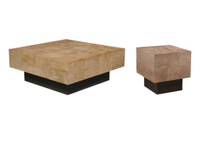 Homeroots 40" Brown And Black Solid Wood Square Coffee Table   523618