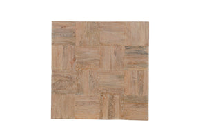 HomeRoots 40" Solid Wood Square Block Coffee Table - Modern Two-Tone Design in Brown & Black for Any Room 523618