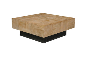 Homeroots 40" Brown And Black Solid Wood Square Coffee Table   523618