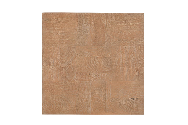 Homeroots 22" Black And Brown Solid Wood Square End Table   523619