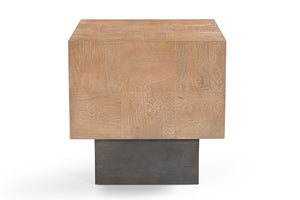 Homeroots 22" Black And Brown Solid Wood Square End Table   523619