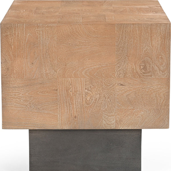 Homeroots 22" Black And Brown Solid Wood Square End Table   523619