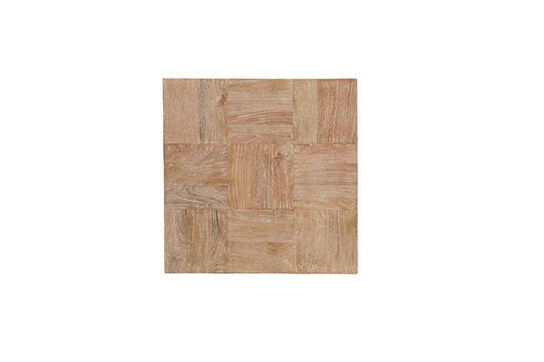 HomeRoots 22" Stylish Two-Tone Solid Wood End Table - Rustic Brown Mango Top with Modern Black Base Design 523619