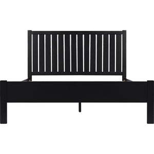 HomeRoots Black Solid Wood Bed Frame - Modern Minimalist Design with Sturdy Support, Under-Bed Storage & Durability Black Queen 523620