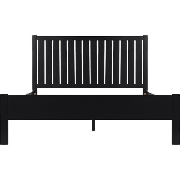 HomeRoots Black Solid Wood Bed Frame - Modern Minimalist Design with Sturdy Support, Under-Bed Storage & Durability Black Queen 523620