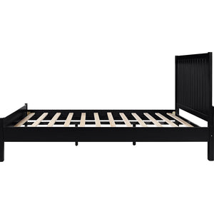 HomeRoots Black Solid Wood Bed Frame - Modern Minimalist Design with Sturdy Support, Under-Bed Storage & Durability Black Queen 523620