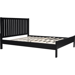 HomeRoots Black Solid Wood Bed Frame - Modern Minimalist Design with Sturdy Support, Under-Bed Storage & Durability Black KING 523621