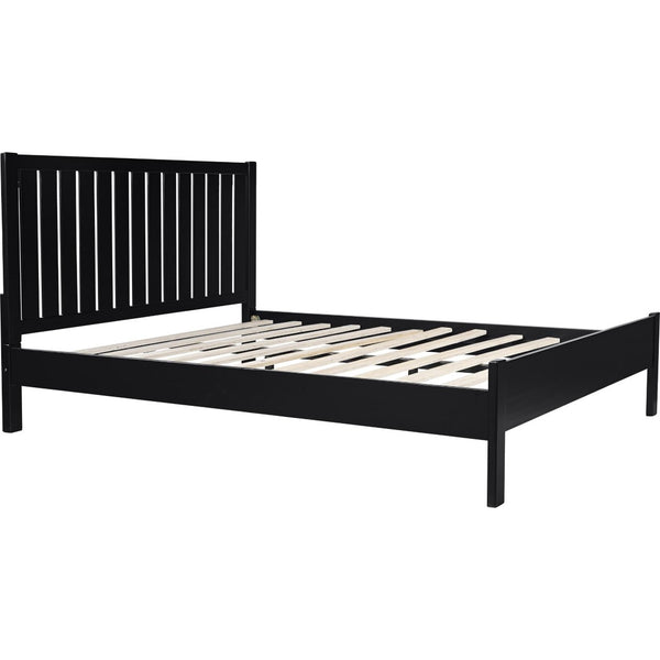 HomeRoots Black Solid Wood Bed Frame - Modern Minimalist Design with Sturdy Support, Under-Bed Storage & Durability Black KING 523621