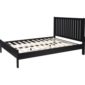 HomeRoots Black Solid Wood Bed Frame - Modern Minimalist Design with Sturdy Support, Under-Bed Storage & Durability Black KING 523621