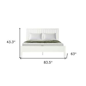 HomeRoots Black Solid Wood Bed Frame - Modern Minimalist Design with Sturdy Support, Under-Bed Storage & Durability White Queen 523622