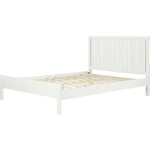 HomeRoots Black Solid Wood Bed Frame - Modern Minimalist Design with Sturdy Support, Under-Bed Storage & Durability White Queen 523622