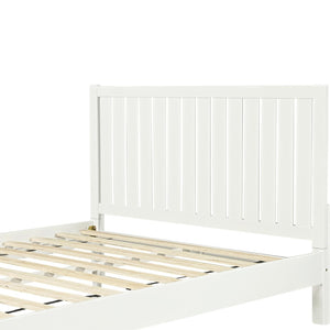 HomeRoots Black Solid Wood Bed Frame - Modern Minimalist Design with Sturdy Support, Under-Bed Storage & Durability White Queen 523622
