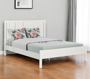 HomeRoots Black Solid Wood Bed Frame - Modern Minimalist Design with Sturdy Support, Under-Bed Storage & Durability White King 523623