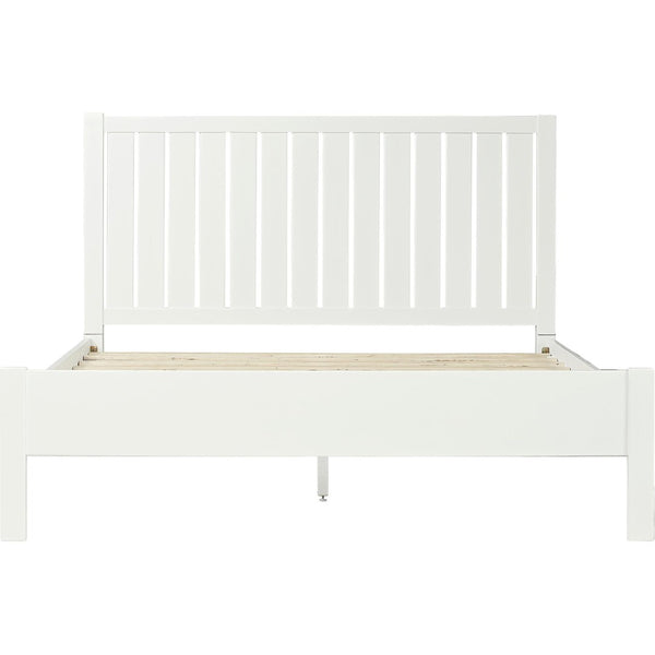 HomeRoots Black Solid Wood Bed Frame - Modern Minimalist Design with Sturdy Support, Under-Bed Storage & Durability White King 523623