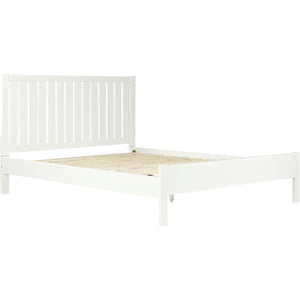 HomeRoots Black Solid Wood Bed Frame - Modern Minimalist Design with Sturdy Support, Under-Bed Storage & Durability White King 523623