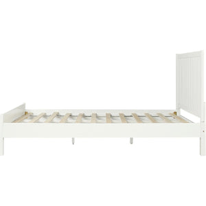 HomeRoots Black Solid Wood Bed Frame - Modern Minimalist Design with Sturdy Support, Under-Bed Storage & Durability White King 523623