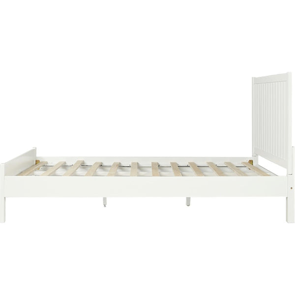 HomeRoots Black Solid Wood Bed Frame - Modern Minimalist Design with Sturdy Support, Under-Bed Storage & Durability White King 523623
