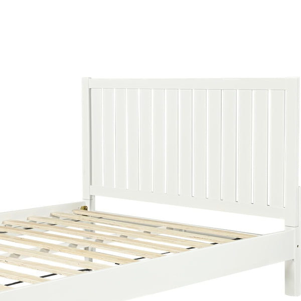 HomeRoots Black Solid Wood Bed Frame - Modern Minimalist Design with Sturdy Support, Under-Bed Storage & Durability White King 523623