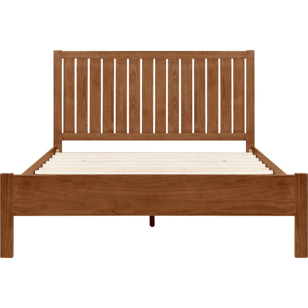 HomeRoots Black Solid Wood Bed Frame - Modern Minimalist Design with Sturdy Support, Under-Bed Storage & Durability Walnut Queen 523624