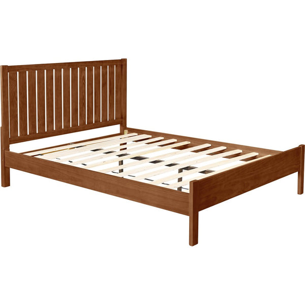 HomeRoots Black Solid Wood Bed Frame - Modern Minimalist Design with Sturdy Support, Under-Bed Storage & Durability Walnut Queen 523624