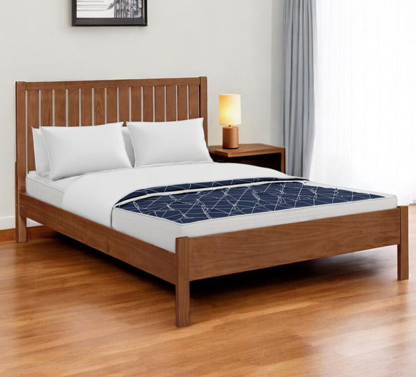 HomeRoots Black Solid Wood Bed Frame - Modern Minimalist Design with Sturdy Support, Under-Bed Storage & Durability Walnut King 523625
