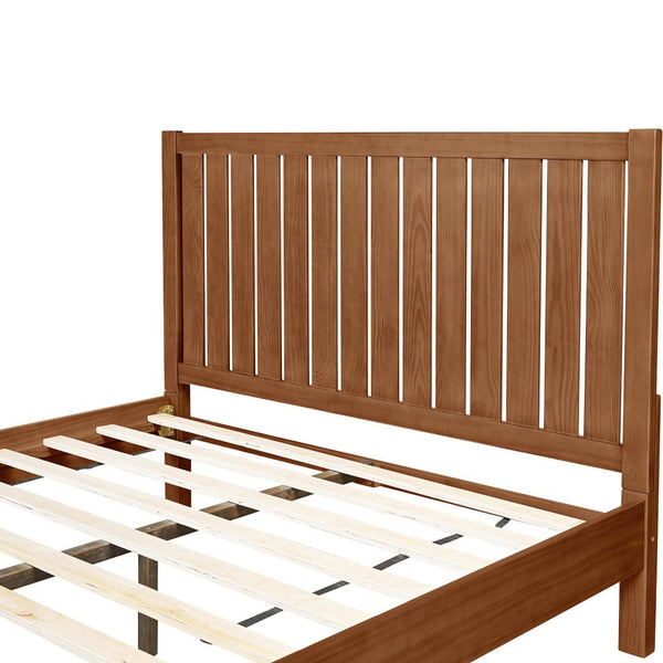 HomeRoots Black Solid Wood Bed Frame - Modern Minimalist Design with Sturdy Support, Under-Bed Storage & Durability Walnut King 523625