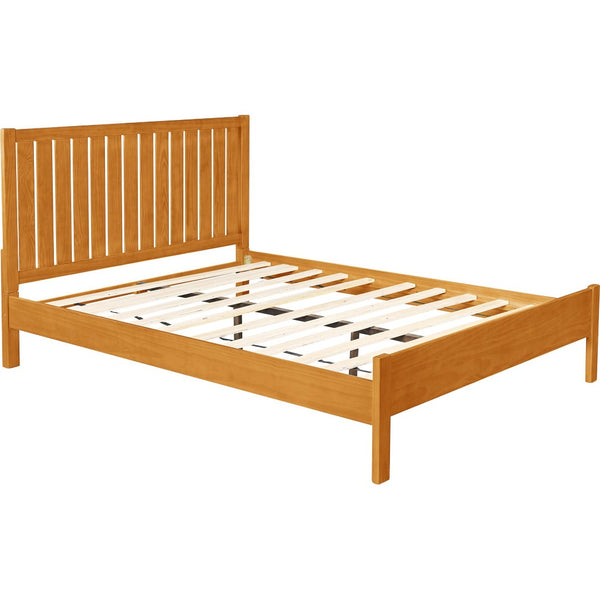 HomeRoots Black Solid Wood Bed Frame - Modern Minimalist Design with Sturdy Support, Under-Bed Storage & Durability Oak Queen 523626