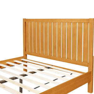 HomeRoots Black Solid Wood Bed Frame - Modern Minimalist Design with Sturdy Support, Under-Bed Storage & Durability Oak Queen 523626