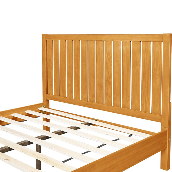 HomeRoots Black Solid Wood Bed Frame - Modern Minimalist Design with Sturdy Support, Under-Bed Storage & Durability Oak Queen 523626