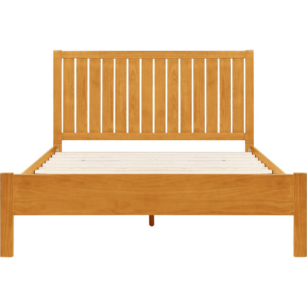 HomeRoots Black Solid Wood Bed Frame - Modern Minimalist Design with Sturdy Support, Under-Bed Storage & Durability Oak King 523627