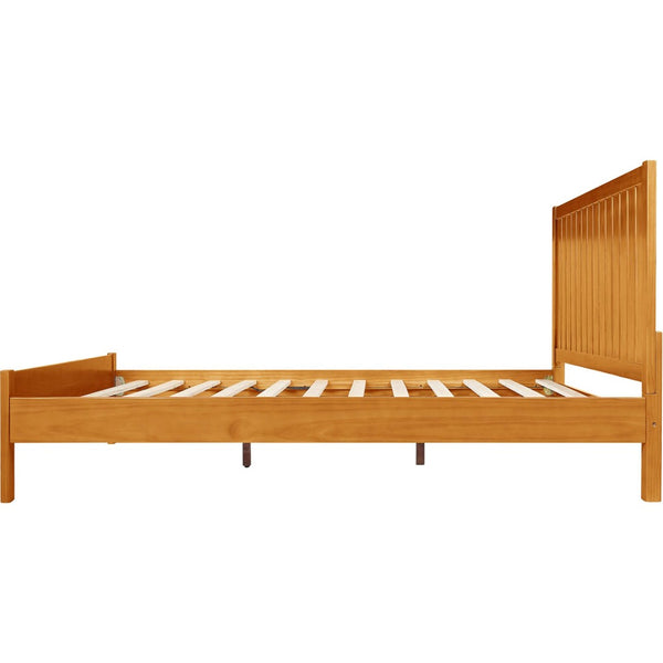 HomeRoots Black Solid Wood Bed Frame - Modern Minimalist Design with Sturdy Support, Under-Bed Storage & Durability Oak King 523627