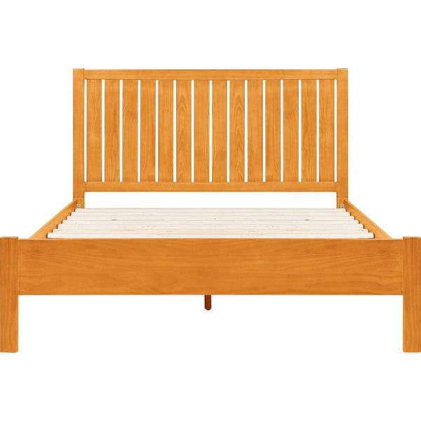 HomeRoots Black Solid Wood Bed Frame - Modern Minimalist Design with Sturdy Support, Under-Bed Storage & Durability Cherry Queen 523628