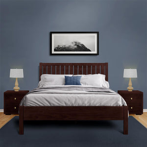 HomeRoots Black Solid Wood Bed Frame - Modern Minimalist Design with Sturdy Support, Under-Bed Storage & Durability Espresso Queen 523630