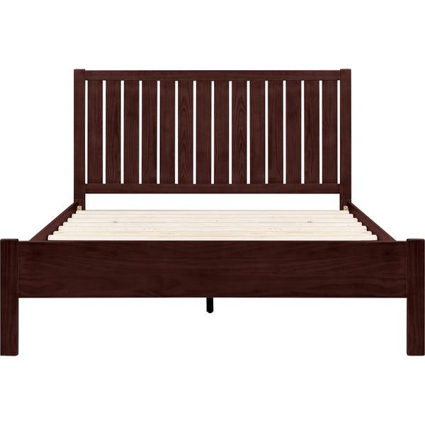 HomeRoots Black Solid Wood Bed Frame - Modern Minimalist Design with Sturdy Support, Under-Bed Storage & Durability Espresso Queen 523630