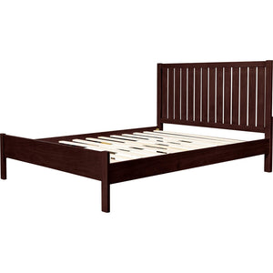 HomeRoots Black Solid Wood Bed Frame - Modern Minimalist Design with Sturdy Support, Under-Bed Storage & Durability Espresso King 523631