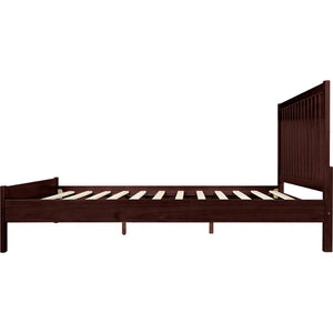 HomeRoots Black Solid Wood Bed Frame - Modern Minimalist Design with Sturdy Support, Under-Bed Storage & Durability Espresso King 523631