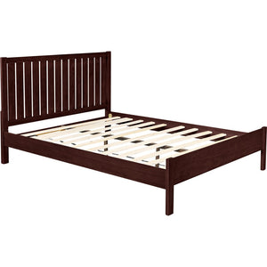 HomeRoots Black Solid Wood Bed Frame - Modern Minimalist Design with Sturdy Support, Under-Bed Storage & Durability Espresso King 523631