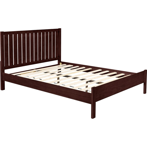 HomeRoots Black Solid Wood Bed Frame - Modern Minimalist Design with Sturdy Support, Under-Bed Storage & Durability Espresso King 523631