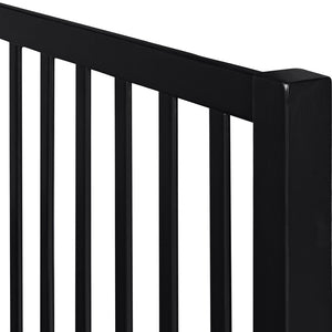 Homeroots Black Slat Back Solid Wood King Bed Frame - Modern Design For Stylish Bedrooms And Restful Sleep Black Wood 523633