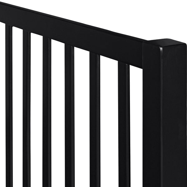 Homeroots Black Slat Back Solid Wood King Bed Frame - Modern Design For Stylish Bedrooms And Restful Sleep Black Wood 523633