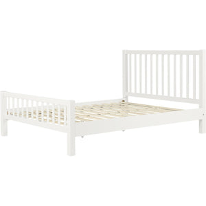 Homeroots Black Slat Back Solid Wood King Bed Frame - Modern Design For Stylish Bedrooms And Restful Sleep White Wood 523634