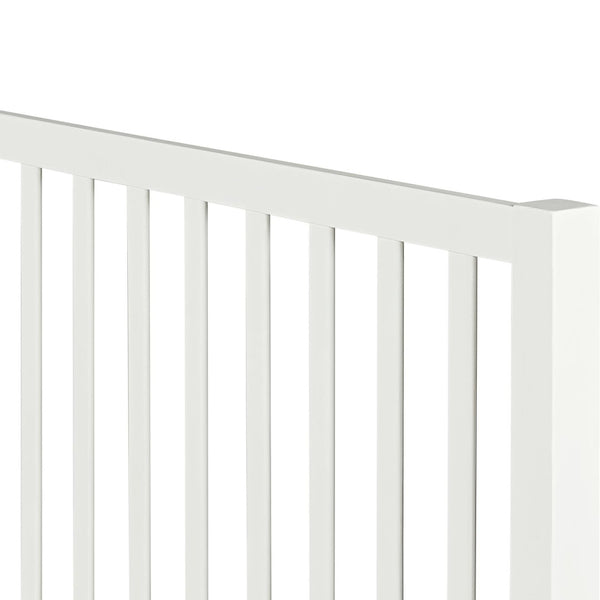 Homeroots Black Slat Back Solid Wood King Bed Frame - Modern Design For Stylish Bedrooms And Restful Sleep White Wood 523634