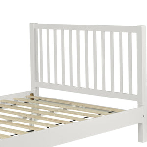Homeroots Black Slat Back Solid Wood King Bed Frame - Modern Design For Stylish Bedrooms And Restful Sleep White Wood 523634