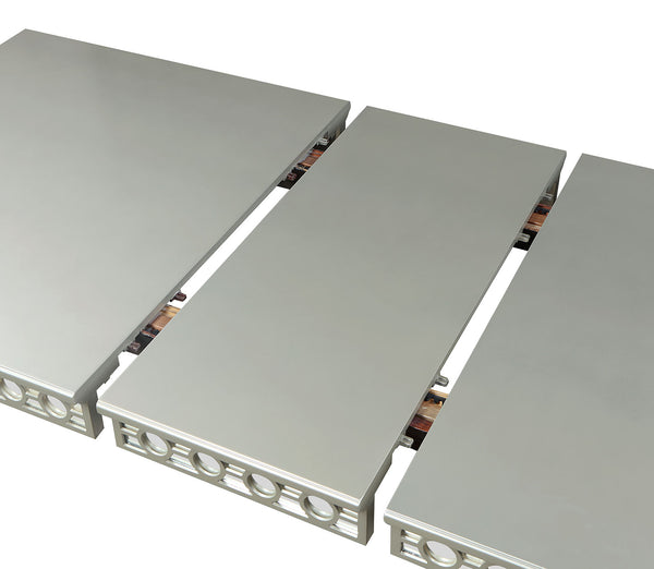 English Elm Glam 9-Piece Dining Set With Expandable Table & Wingback Chairs - Luxurious Silver & Gray Furniture B2741S00064