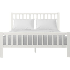 Homeroots Black Slat Back Solid Wood King Bed Frame - Modern Design For Stylish Bedrooms And Restful Sleep White Wood 523635