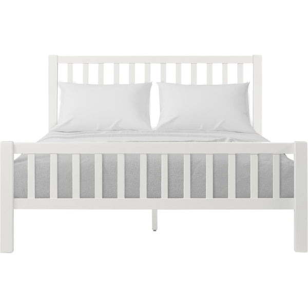 Homeroots Black Slat Back Solid Wood King Bed Frame - Modern Design For Stylish Bedrooms And Restful Sleep White Wood 523635