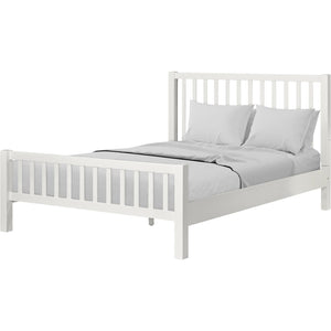 Homeroots Black Slat Back Solid Wood King Bed Frame - Modern Design For Stylish Bedrooms And Restful Sleep White Wood 523635