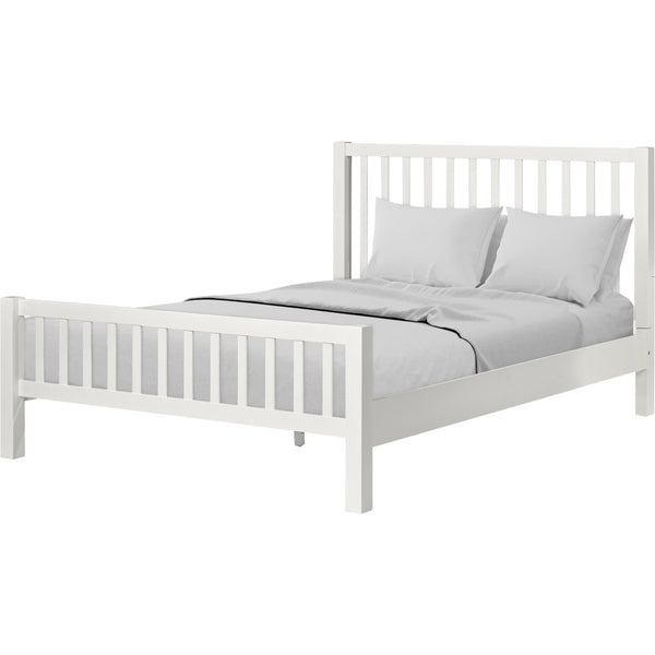 Homeroots Black Slat Back Solid Wood King Bed Frame - Modern Design For Stylish Bedrooms And Restful Sleep White Wood 523635