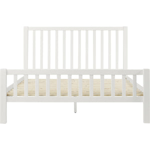 Homeroots Black Slat Back Solid Wood King Bed Frame - Modern Design For Stylish Bedrooms And Restful Sleep White Wood 523635