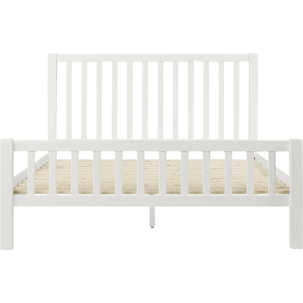 Homeroots Black Slat Back Solid Wood King Bed Frame - Modern Design For Stylish Bedrooms And Restful Sleep White Wood 523635